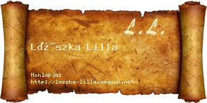 Lászka Lilla névjegykártya